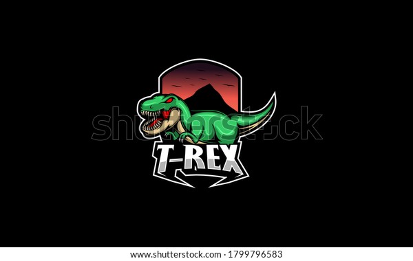 T Rex Mascot Logo Emblem Stock Vector (Royalty Free) 1799796583 ...