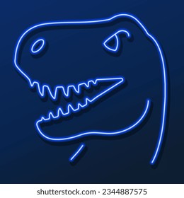 t rex neon sign, modern glowing banner design, colorful modern design trend on black background. Vector illustration.