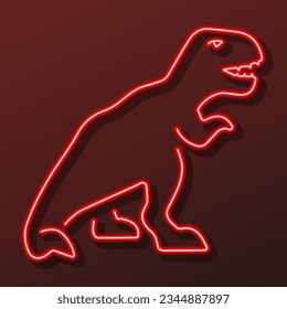 t rex neon sign, modern glowing banner design, colorful modern design trend on black background. Vector illustration.