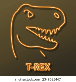 t rex neon sign, modern glowing banner design, colorful modern design trend on black background. Vector illustration.