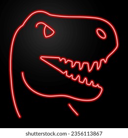 t rex neon sign, modern glowing banner design, colorful modern design trend on black background. Vector illustration.