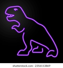 t rex neon sign, modern glowing banner design, colorful modern design trend on black background. Vector illustration.