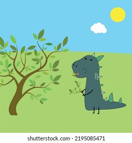 T Rex Playing Tree in the Countryside