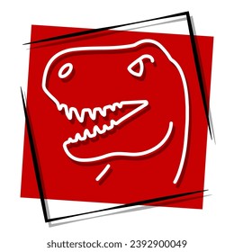 t rex red banner in frame. Vector illustration.