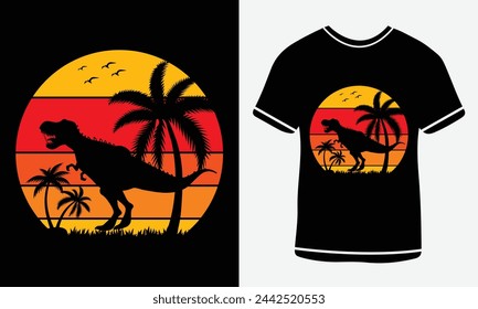 T Rex T shirt design - vector art - Print - animal - T shirt design template