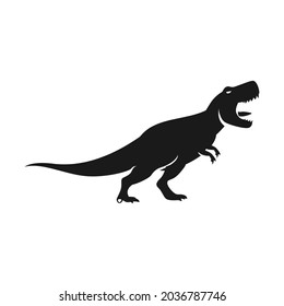 T rex silhouette black colour vector illustration