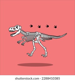 t rex skeleton vector  art