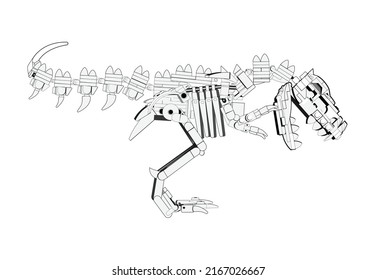 T rex toy robot coloring page. Dinosaur design for kids