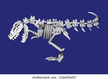 T rex toy robot. Semi 3D dinosaur design