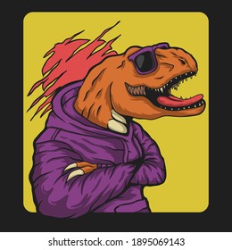 T rex urban street vector illustration for your company or brand