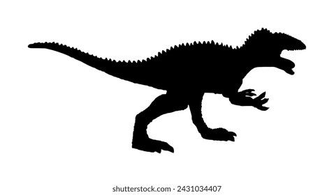 T Rex vector silhouette illustration isolated on white background. Tyrannosaurus Dinosaurs shadow symbol. Jurassic era. Dino sign. T Rex shape. svg