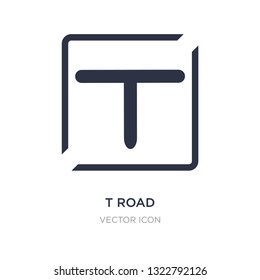 t road intersection icon on white background. Simple element illustration from Maps and Flags concept. t road intersection sign icon symbol design.