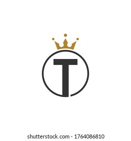 T royal Logo Design Template Vector monogram. Modern letters T.