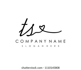 T S Initial handwriting logo vector