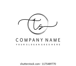 T S Initial handwriting logo vector