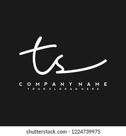 T S Initial handwriting logo vector