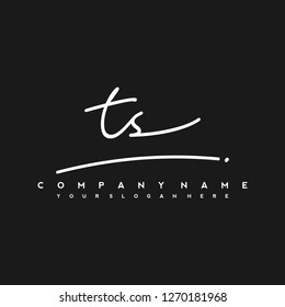 T S Initial handwriting logo vector
