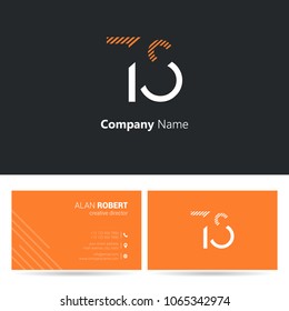 T & S joint logo stroke letter design with business card template