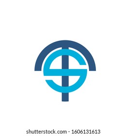 T S logo design simple modern template