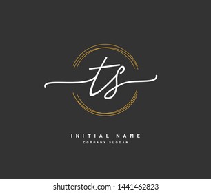 T S TS handwriting logo of initial signature, wedding, fashion, jewerly, boutique, floral and botanical with creative template for any company or business.
