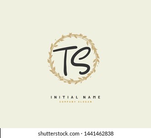 T S TS handwriting logo of initial signature, wedding, fashion, jewerly, boutique, floral and botanical with creative template for any company or business.
