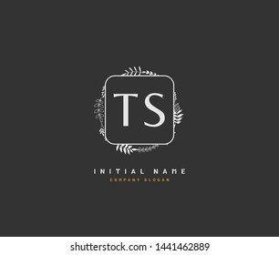 T S TS handwriting logo of initial signature, wedding, fashion, jewerly, boutique, floral and botanical with creative template for any company or business.
