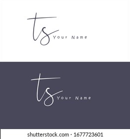 T S TS Initial letter handwriting and signature logo.