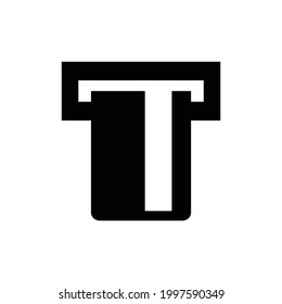 T shape  vector icon, isolated on white background