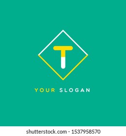 T shield logo semi bold letter design