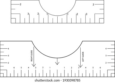 T shirt alignment ruler vector template
