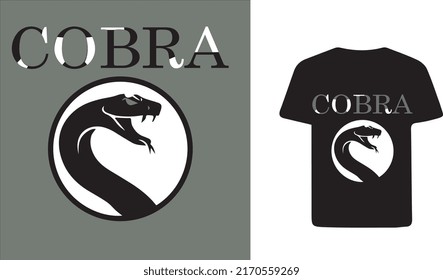 T shirt Black cobra icon with symbol