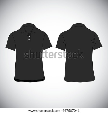 Download T Shirt Black Template Front Back Stock Vector (Royalty ...