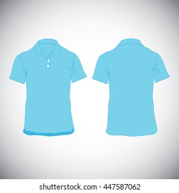 T shirt blue sky template. Front and back