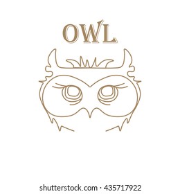 T shirt with brown owl on white background . Abstract sign pattern. Bright fashion graphic design. Modern stylish for summer. Template for prints decoration. Vector illustration.