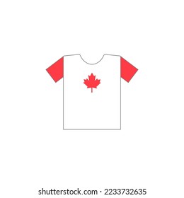 diseño de estilo plano con icono de camiseta de Canadá. ilustración vectorial de camiseta de Canadá. aislado de fondo blanco.