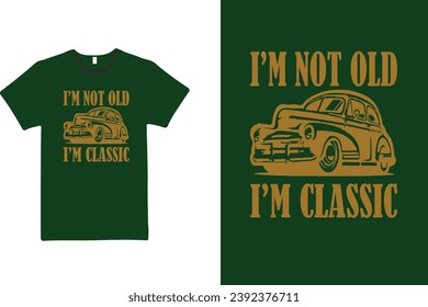 T shirt with car image and typography 