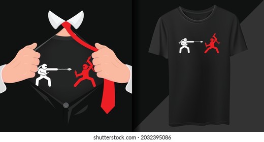 T Shirt Character Designer Ninja Vector Illustration, Eat Sleep Design, Graphic Designer Shirt