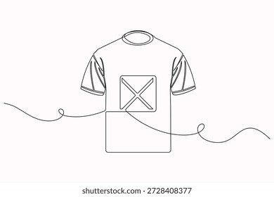 Ilustração da linha contínua mínima limpa da camisa T