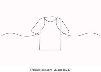 T-Shirt sauber einfache einzeilige Umrissgrafik