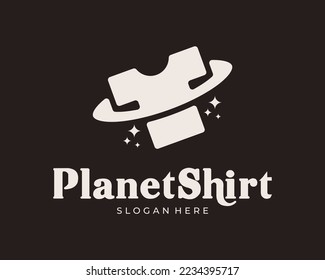 T Shirt Clothing Fashion Wear Clothes Apparel Planet Ring Orbit Cosmos Universe Vector Logo Design