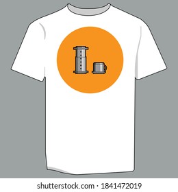 T shirt with coffee maker illustration