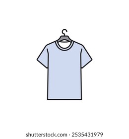 Icono de Vector coloreado de la camiseta sobre fondo blanco