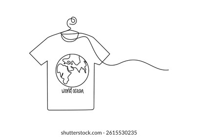 t shirt continuous one line art drawing