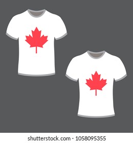 T shirt for couple with maple leaf