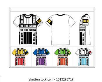 t shirt Crewneck,The Time is Now slogan Abstract Slogan Design Template - Vector