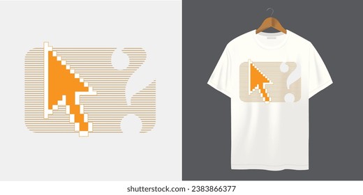 T Shirt with Cursor Print for Computer Graphic Designer T Shirt