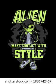 t shirt design ALIEN CONTACT
