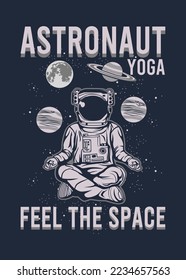 t shirt design ASTRONAUT YOGA

