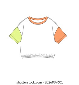 T shirt design for baby girls. Fashion flat illustration