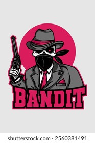 t shirt design Bandit Cartoon
